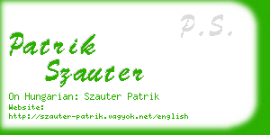 patrik szauter business card